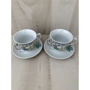 Bentleys England 2012 Fine China Tea Coffee Cup Saucers Set Floral set of 2